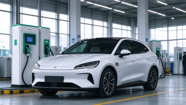 Ô tô điện đang sạc tại trạm